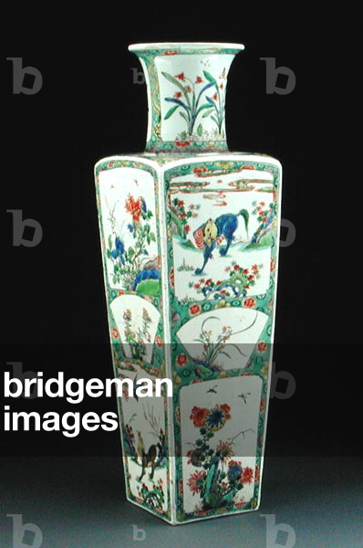 Vase decorated with famille verte enamels, Kangxi Period, 1662-1722 (porcelain)