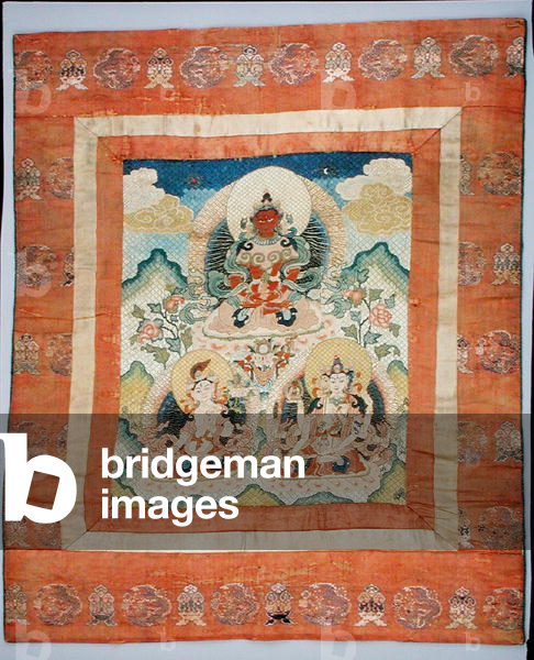 Embroidered panel depicting buddhist deities (silk)