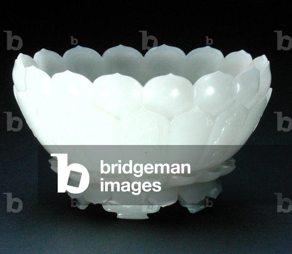 Bowl in the form of an open lotus flower (stone) (see also 241140 & 241141)