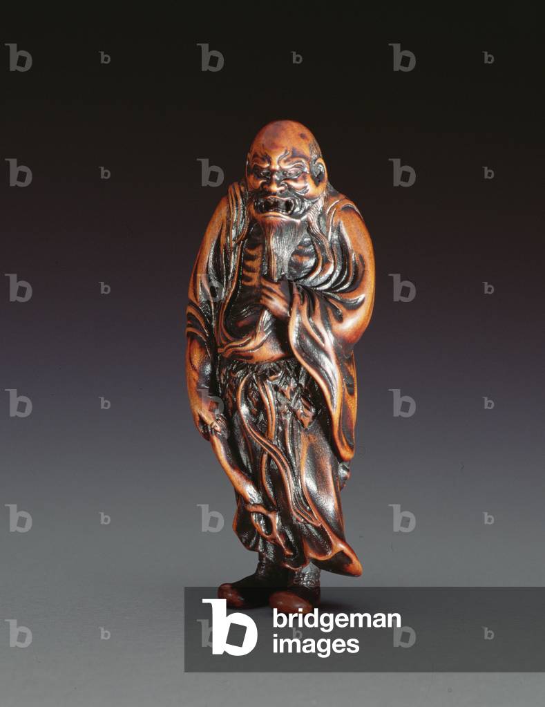 Netsuke, depicting a standing Sennin, c.1880-1900 (wood)