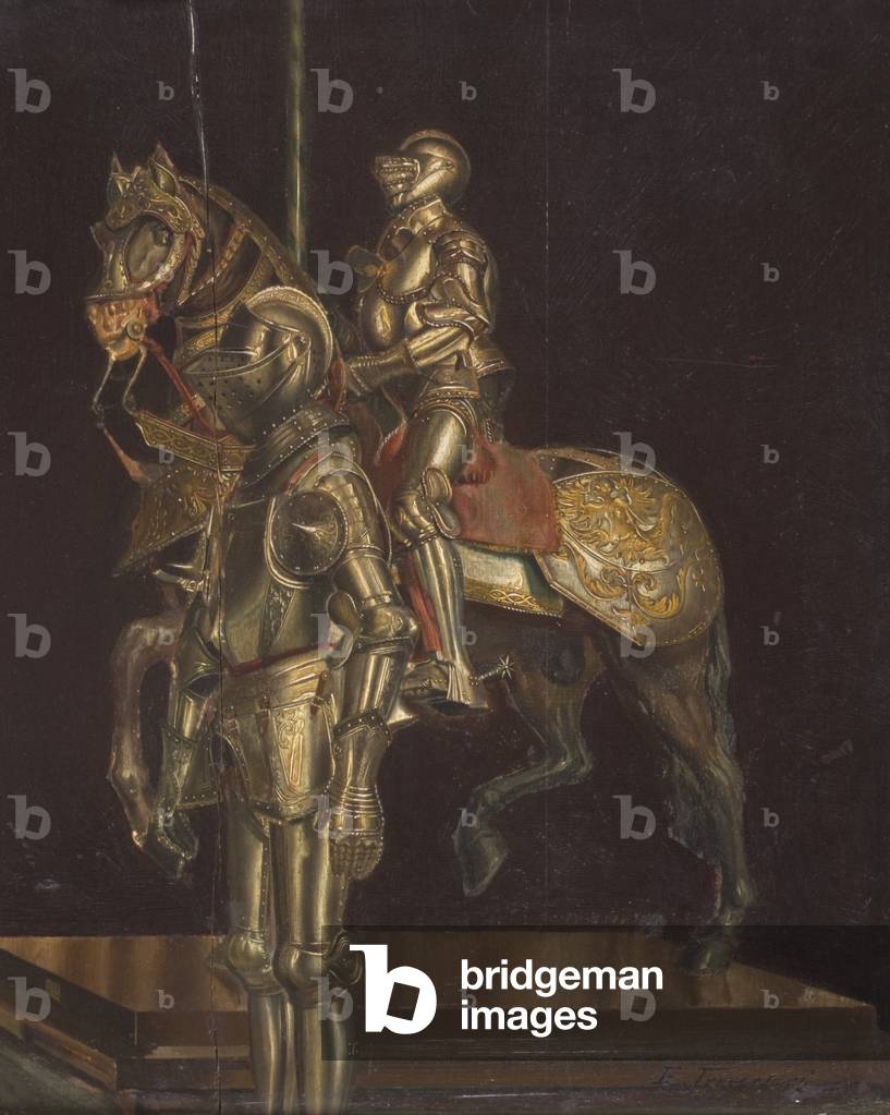 Display of Suits of Armour, Musee de l'Armee, Paris (oil on panel)