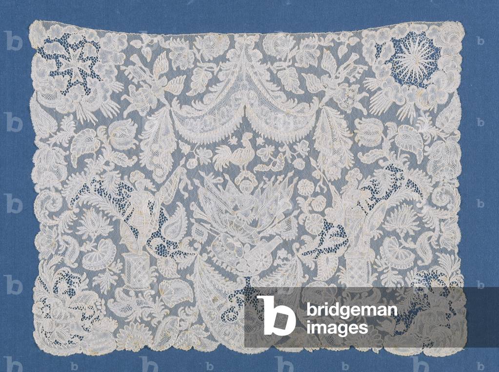 Cravat End, c.1700-1715 (linen bobbin lace)

