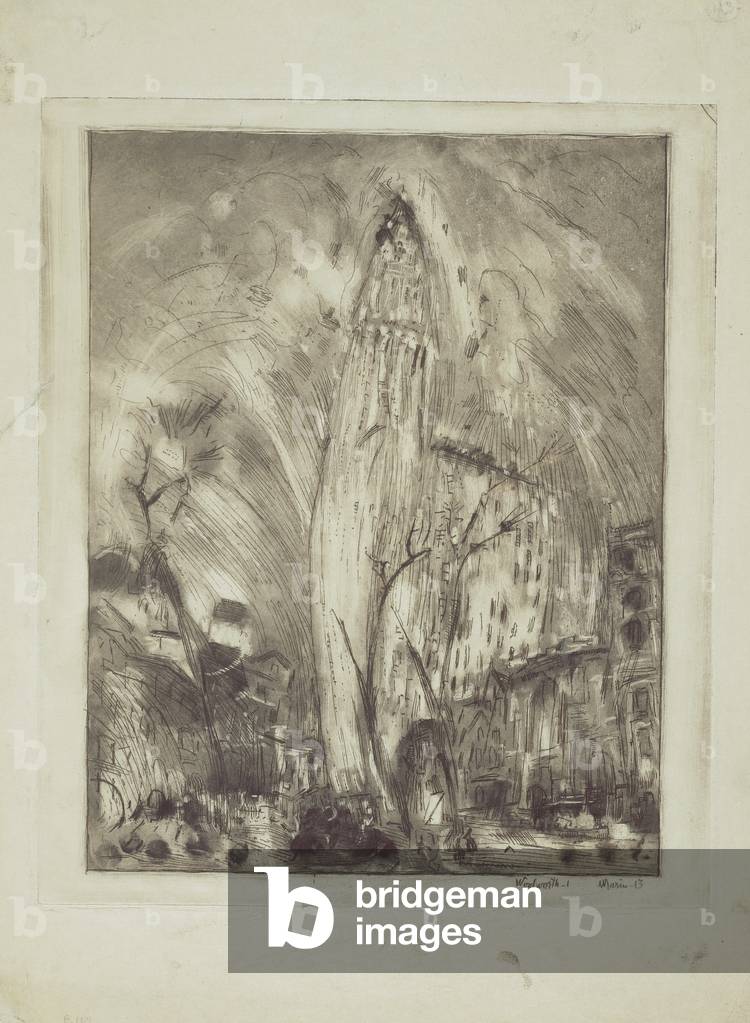 Woolworth Building, No.1, 1913 (incisione con inchiostrazione monotipo)
