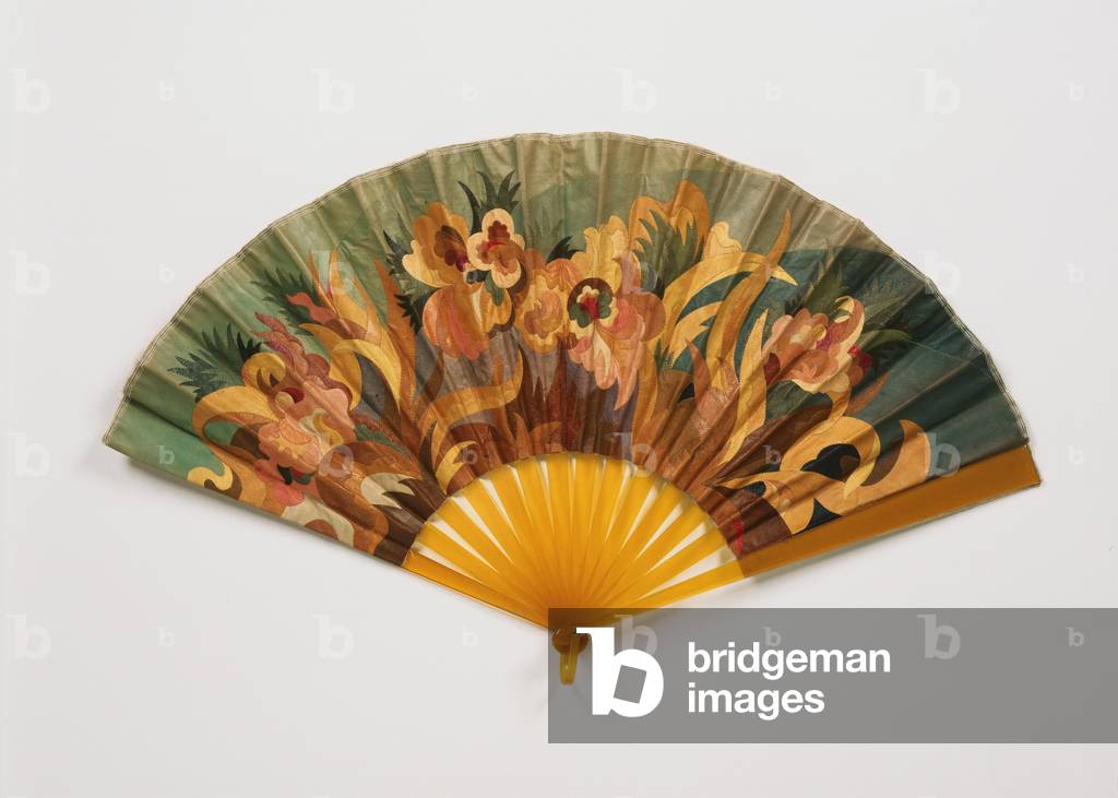 Fan (leather & celluloid sticks)
