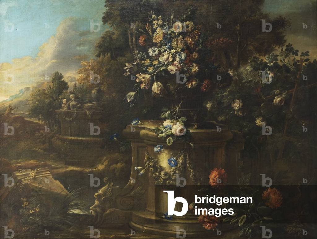 Flowers in a Garden, c.1700-20 (oil on canvas)