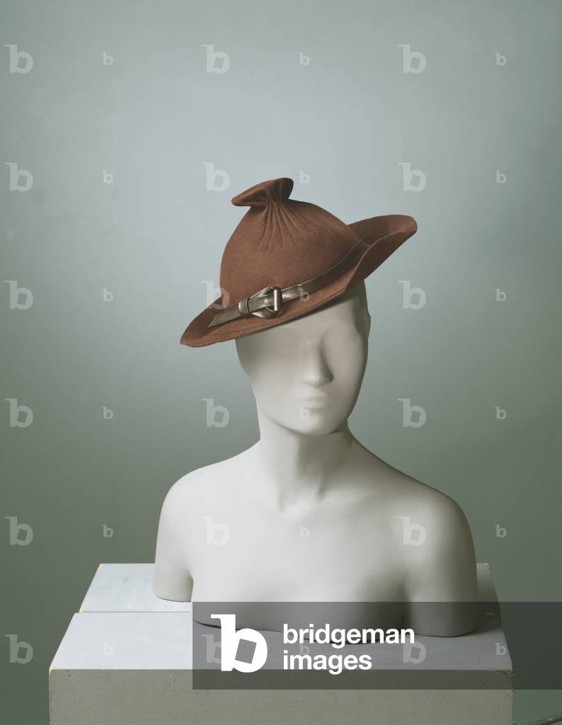 Woman's Hat, 1936 (wool felt & leather)