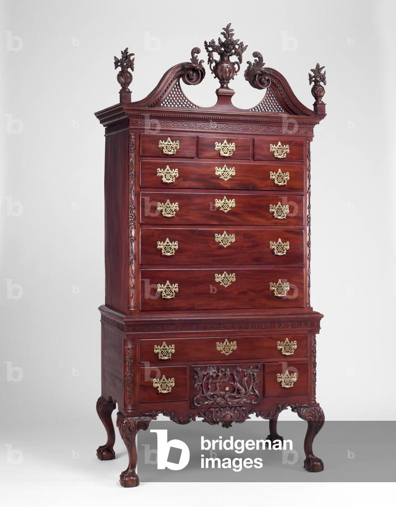 'The Fox and the Grapes' High Chest of Drawers, 1765-75 (mahogany, yellow poplar, white cedar, yellow pine & brass)