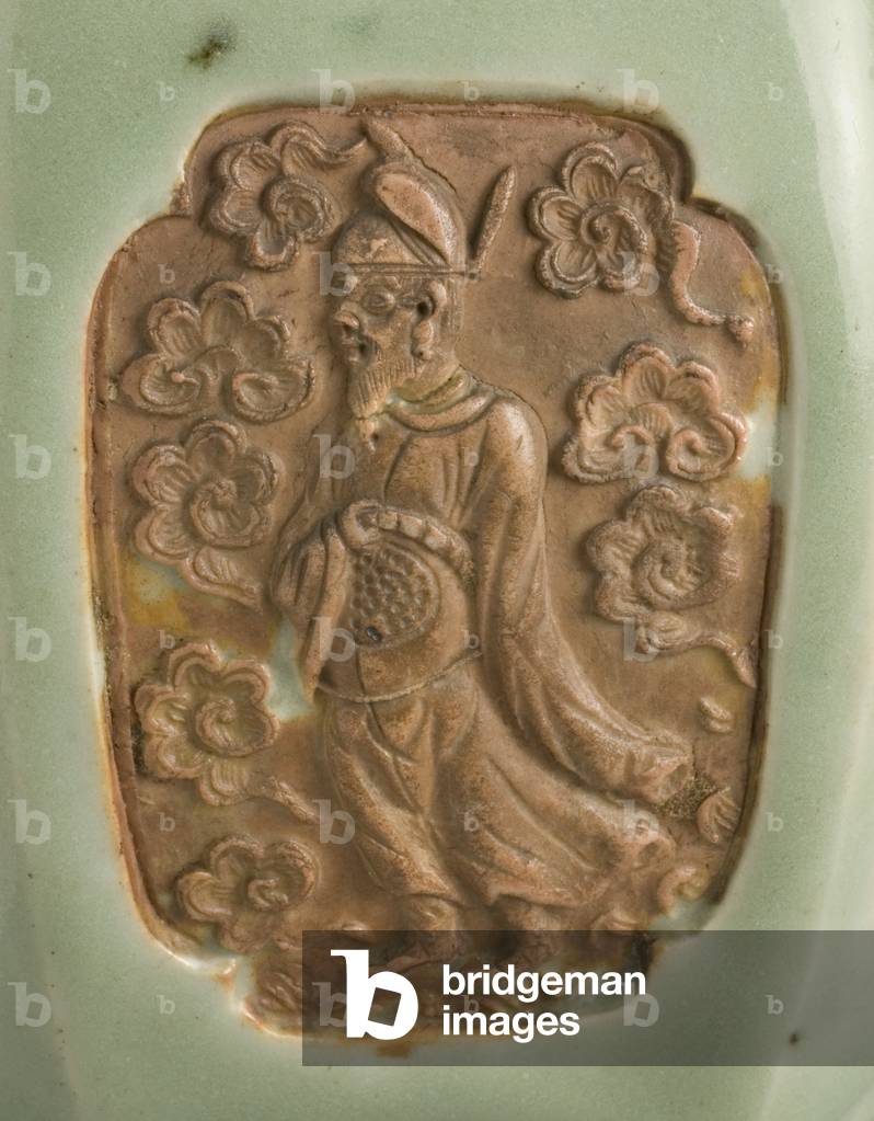 "Detail der Vase (Meiping) mit acht Daoisten-Unsterblichen", 14. Jahrhundert von Yuan Dynasty Chinese School