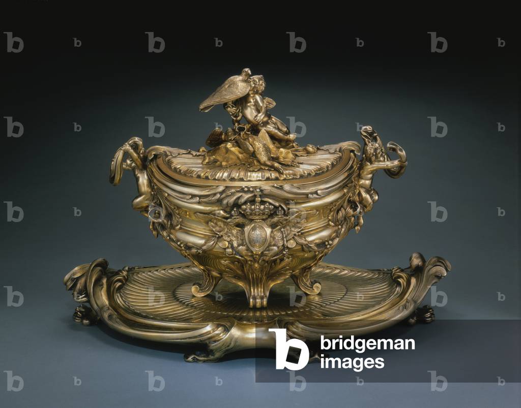 Tureen and Stand, 1759 (gilded silver)