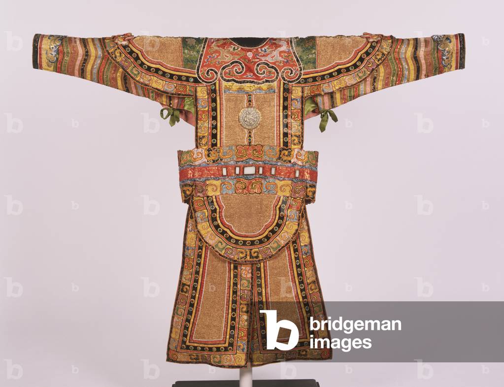 Imperial Theatrical Armour for a General, Guangxu Period, Qing Dynasty (silk with silk satin weave, glass & stones)