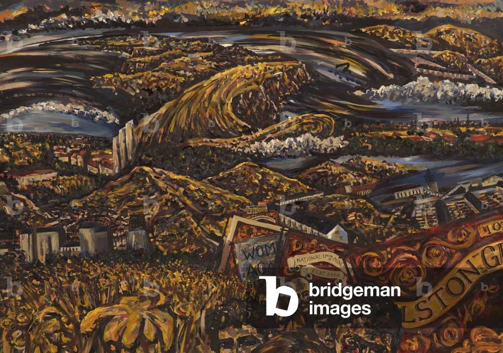 Coal Mining, 1985 (oil on board)