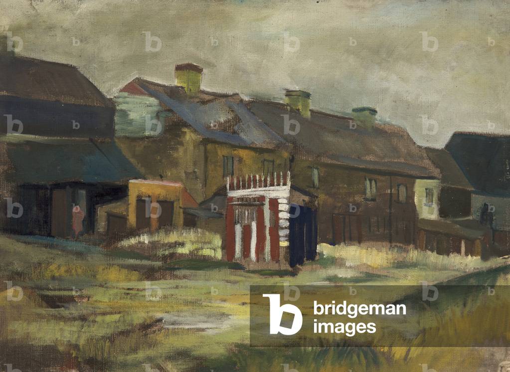 Mining Village, c.1951 (oil on paper)