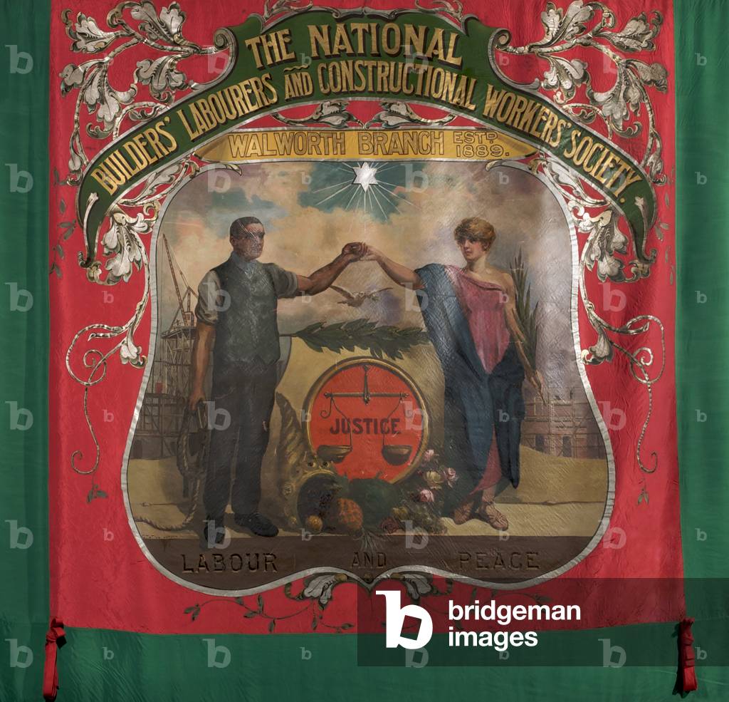 National Builders' Labourers And Constructional Workers Society Banner, c.1921 (oil on textile)