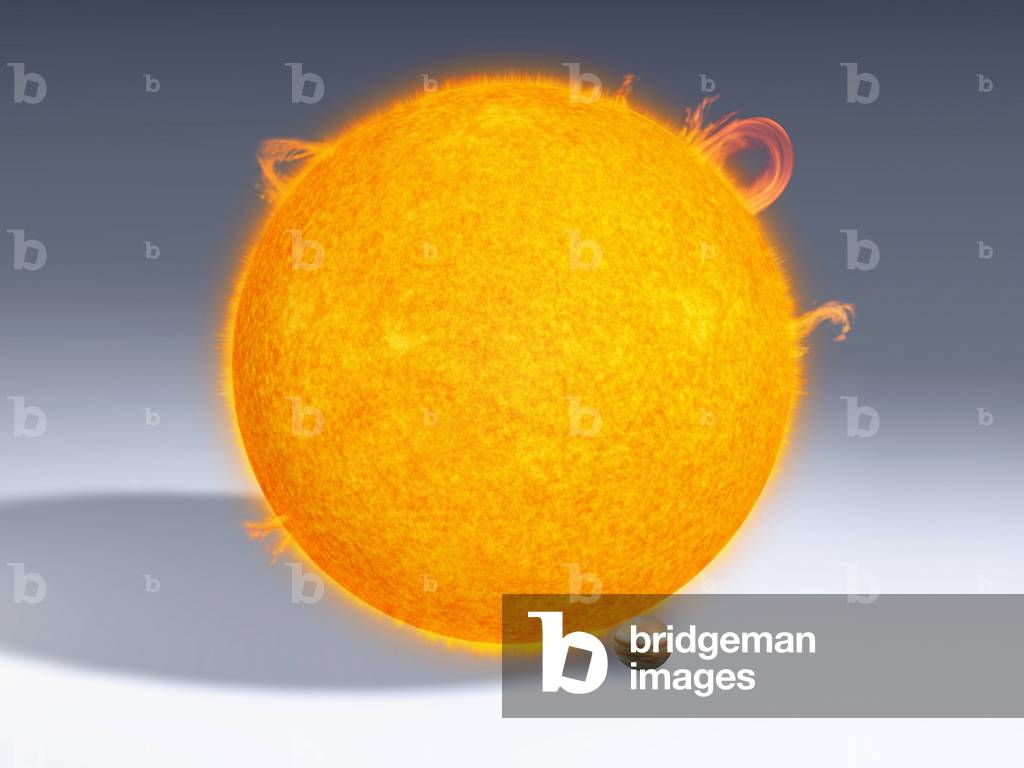 Comparison of Sun Sizes and Jupiter - Sun Diametre: 1,395,000 km Jupiter Diametre: 142,984 k