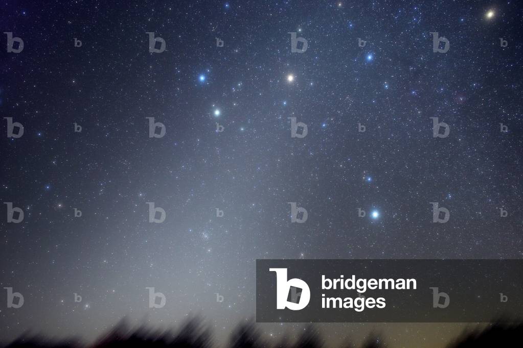 Mars and Zodiacal Light - The Zodiacal Light with Mars - In the middle up, the bright spot is the planet Mars,