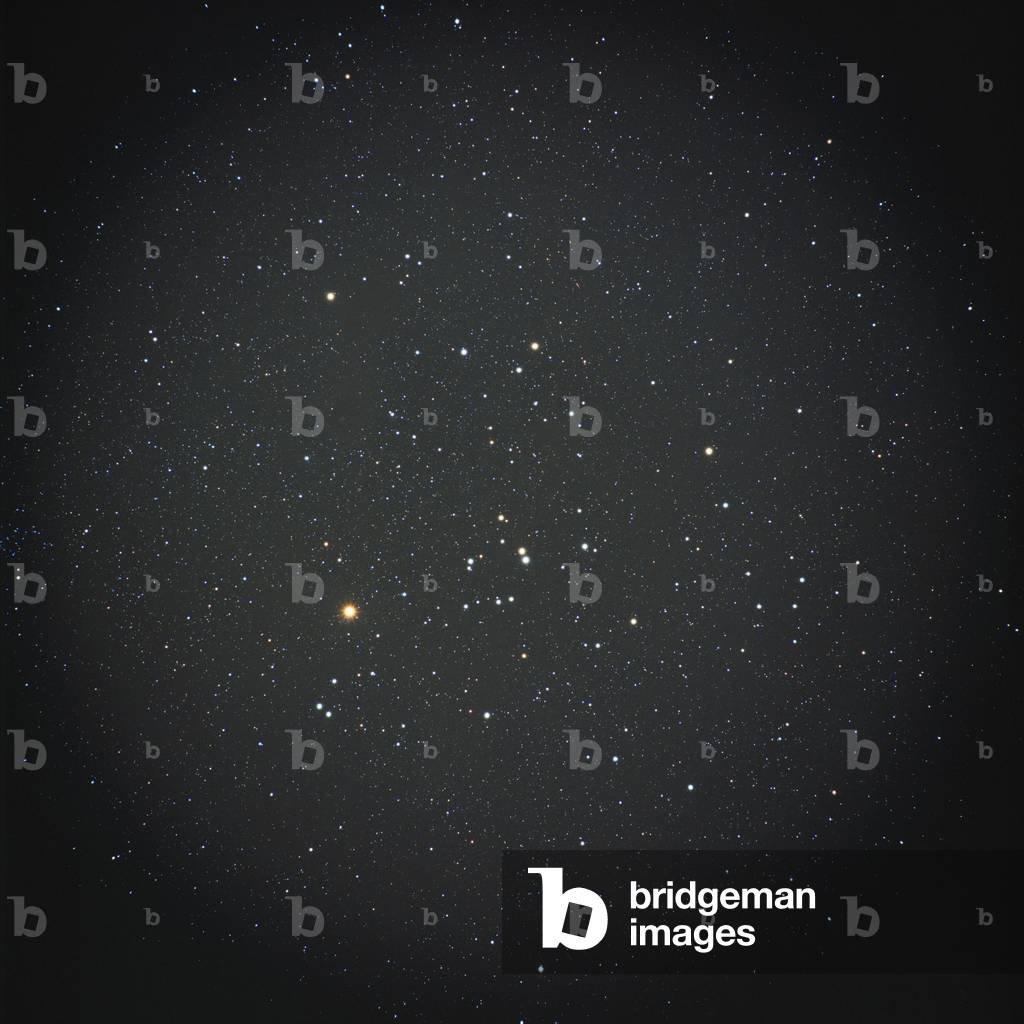 Hyad cluster - Mel 25 - The Hyades cluster in Taurus - Mel 25, the Hyades, is an open cluster visible to the naked eye in the constellation Taurus. The red giant star Aldebaran is the brightest star in the image. On the left, the small open cluster NGC 1647. The Hyades is a beautiful open cluster in Taurus that is easily visible to the unaided - eye. Brilliant Aldebaran, a 0.9 magnitude red giant star, dominates the cluster which is located about 153 light years away. Smaller open cluster NGC 1647 is on the left in the image, some 45 acr minutes in diameter at magnitude 6.4. This skyview is corresponding to binoculars and small telescopes