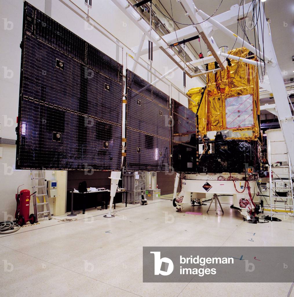 Integral Satellite - View of the European INTEGRAL satellite prior to its launch in 2002. This satellite observes the sky in gamma, X and visible rays