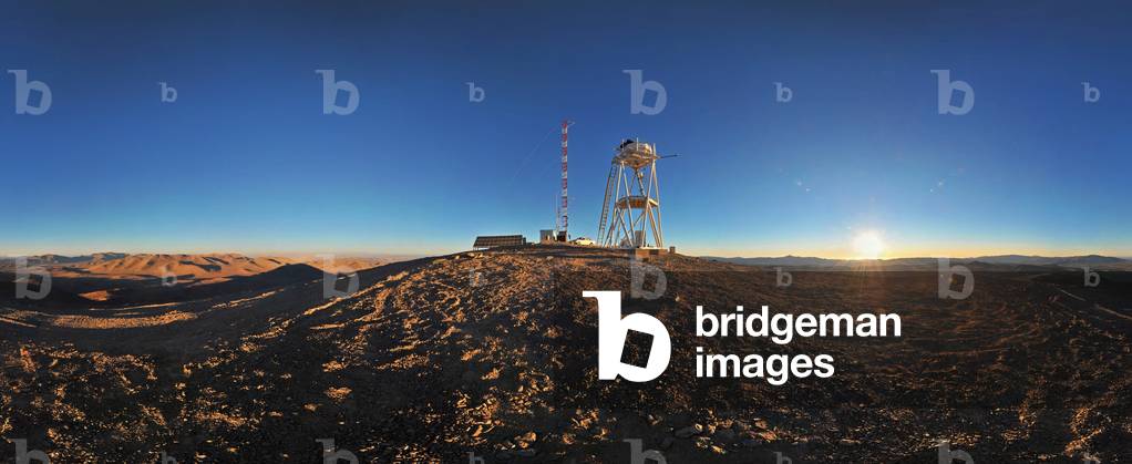 Sunset on Cerro Armazones - Cerro Armazones at Sunset - Panorama showing the meteorological station at the top of Cerro Armazones. This 3060-metre mountain in Chile will host the giant telescope E - ELT (European Extremely Large Telescope). The construction of this 42-metre telescope is expected to start at the end of 2010 and will be inaugurated around 2018. Its main mirror will consist of 906 hexagonal mirrors assembled together, and its total surface will be equal to that of a football field. 360 - degree panorama of Cerro Armazones in the Chilean desert, near Eso's Paranal Observatory, site of the Very Large Telescope (VLT). Cerro Armazones was chosen as the site for the planned European Extremely Large Telescope (E - ELT), which, with its 42 - metre diameter mirror, will be the world's biggest eye on the sky
