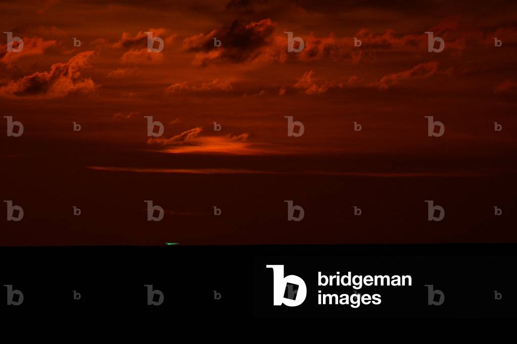 Raggio verde - Flash verde durante un tramonto - Raggio verde ottenuto durante un tramonto. Un flash verde dur