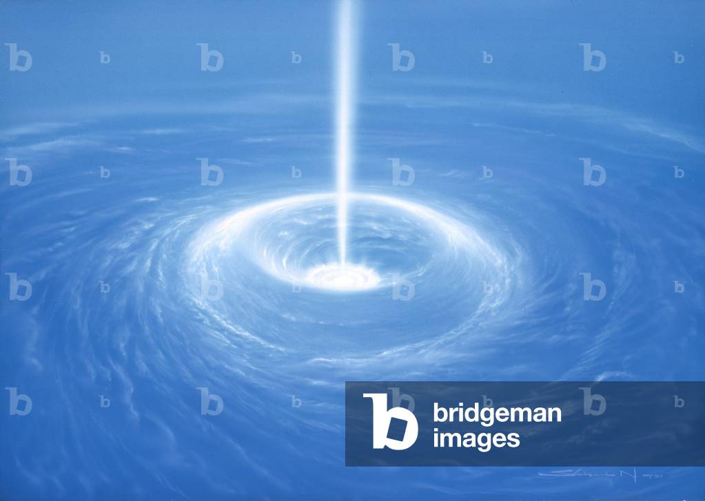 Artist's view of a supermassive black hole in the center of the Lact lane