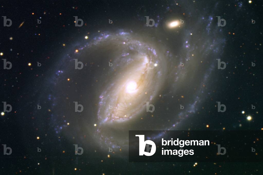 Barree Spiralgalaxie NGC 1097 - NGC 1097, eine versperrte Spiralgalaxie und elliptischer Begleiter - In einer 