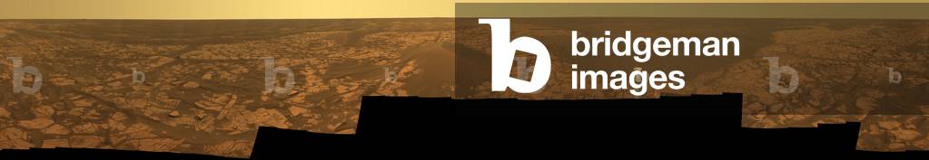 Martian panorama taken by the rover Opportunity - Martian panorama seen from rover Opportunity - 360 degres panorama obtained by the rover Opportunity from the position where the rover remained for five weeks in November and December 2008. The 276 images that make up this panorama were taken from November 21 to 24, 2008. In this image the rover, whose top of its antenna can be seen in the center of the image, is located about 1 km southwest of the Victoria crater. Opportunity returned to Endeavour crater on December 23, 2008. The Rover Opportunity landed on Mars in the Meridiani Planum region on January 25, 2004. This 360 - degree panorama shows the vista from the location where Nasa's Mars Exploration Rover Opportunity spent five weeks in November and December 2008 while the sun was almost directly in between Mars and Earth, limiting communications. Opportunity is approaching the fifth Earth - year anniversary of its landing on Mars, continuing a surface mission that was initially scheduled to last three months. The rover landed on Jan. 24, 2004 (Pacific Standard Time; Jan. 25, 2004 Universal Time). When it reached the location from which its panoramic camera (Pancam) captured this view, it had driven a total of 13,616 meters (8.46 miles) since its landing. The view combines 276 different exposures taken with Opportunity's panoramic camera (Pancam) - - 92 pointings, with three filters at each pointing. The component images were taken during the period from the rover's 1,716th Martian day, or sol, to the mission's Sol 1719 (Nov. 21 to 24, 2008). Opportunity has driven 1.83 kilometers (1.14 miles) since it exited Victoria Crater on Sol 1634 (Aug. 28, 2008). It skirted the west rim of Victoria and, at the point from which this panorama was taken, had reached a position about a kilometer (six - tenths of a mile) southwest of the south rim of the crater. North is in the center of the panorama. Rover tracks are visible from the drive to th
