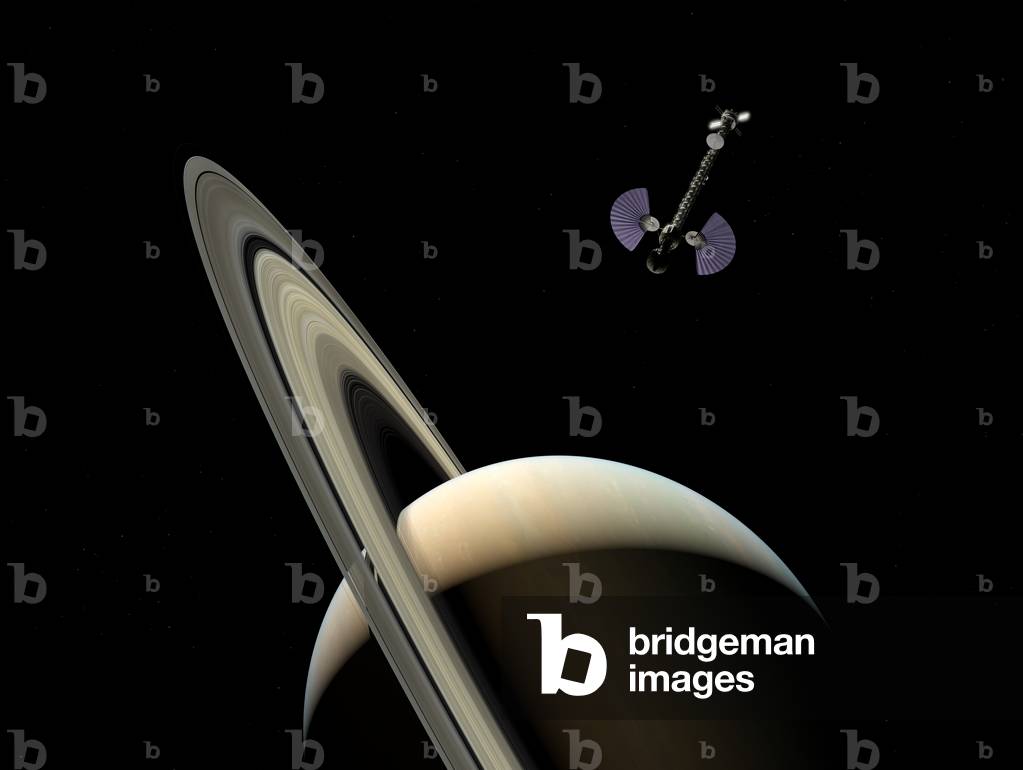Spaceship near Saturn, 2019 (Illustration)