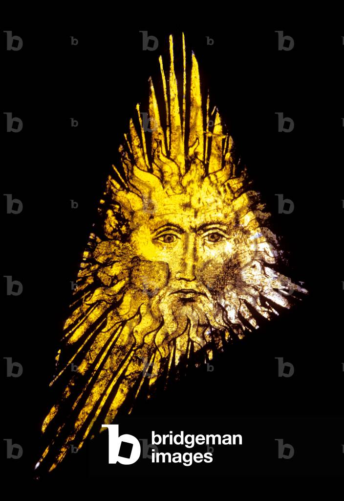 Le Soleil - Stained glass - SUN, STAINGES, 71 - 71 - Savianges - Church Saint - Reverien, stained glass 15th century: sunei