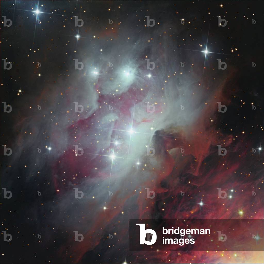 Nebulae NGC 1973 - 1975 - 1977 in Orion - NGC 1973 - 1975 - 1977 nebulae in Orion - Reflection nebulae located just north of the Great Orion Nebula. Image obtained with a telescope 40 cm in diameter. NGC 1973 - 1975 - 1977 are reflection nebulae in the constellation Orion