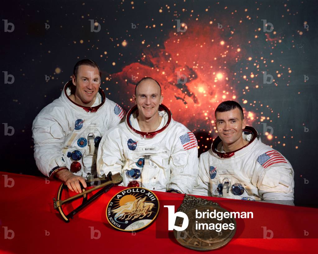 Apollo 13: original crew - Apollo 13: original crew - Original crew Apollo 13, from left to right: James A. Lovell, Thomas K. Mattingly and Fred W. Haise. 11/12/1969. From left to right: James A. Lovell, Commander; Thomas K. Mattingly, Command Module pilot and Fred W. Haise, Lunar Module pilot. Dec 11 1969