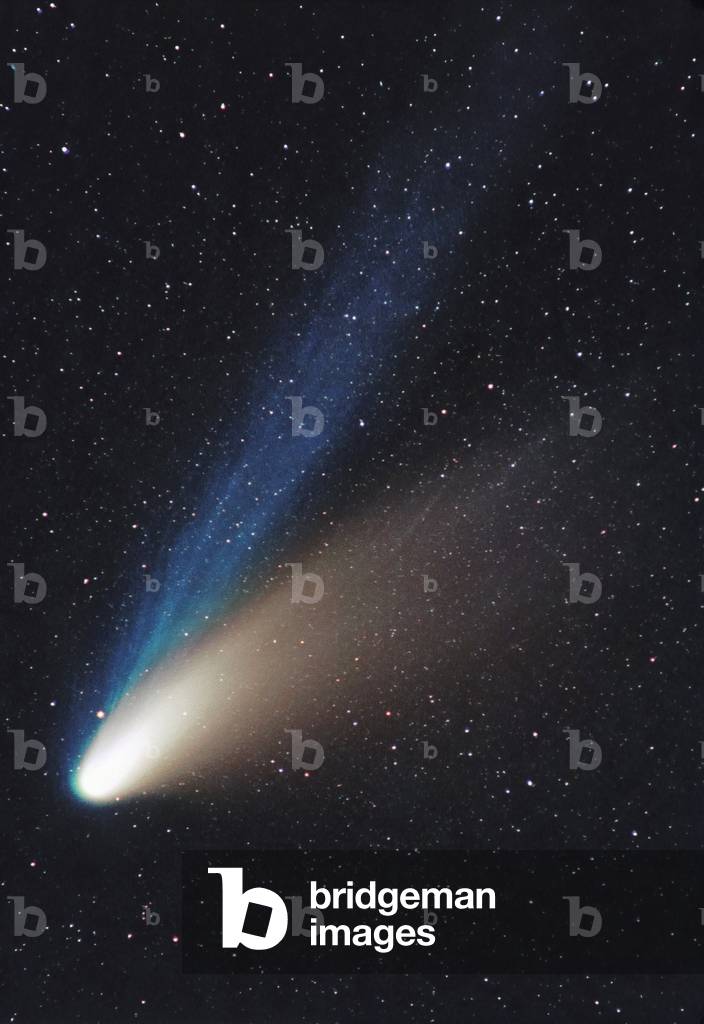 Comete Hale - Bopp 08/03/1997 - Comet Hale - Bopp in march 1997 - Comet Hale - Bopp with separation of the blue ion tail and dusty tail reflecting sunlight. Tue 8 199