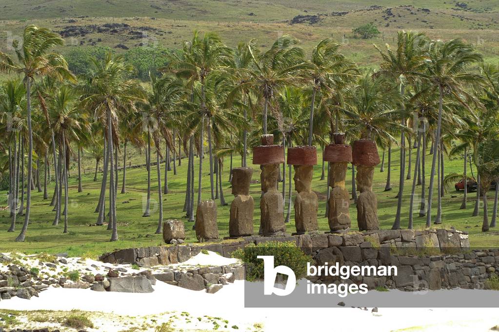 Moais de l'île de Easter - Moai on Easter island - Anakena beach
