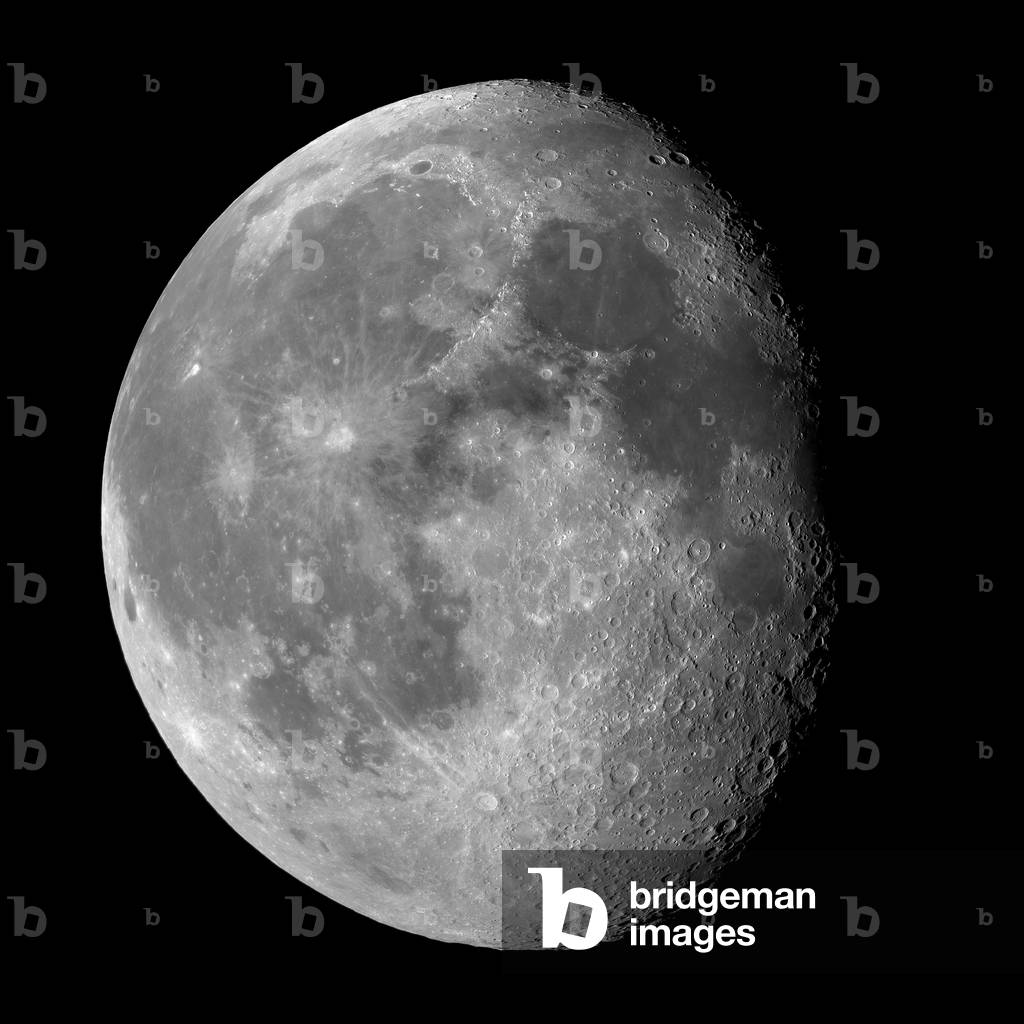 Moon about 18 days - Moon 11 - 09 - 2006 Mosaic of 62 images obtained with a telescope and webcam