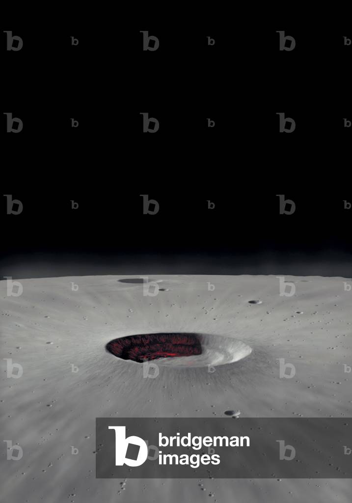 Artist's view of an asteroid or meteorite impact on the Moon. 3 -