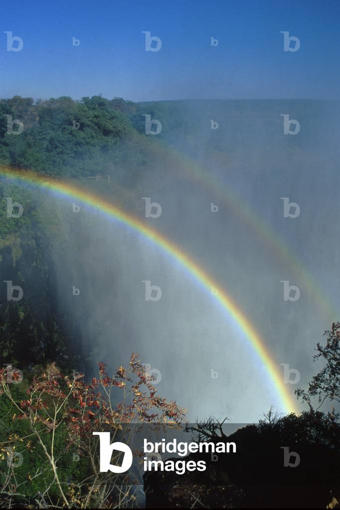 Rainbow - Rainbow - Double Rainbow - Victoria Falls. Double rainbow over Victoria falls