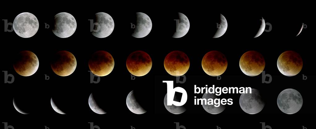 Total Eclipse of Moon - 20 - 01 - 2000 - Total Eclipse of Moon - 20 - 01 - 2000 - All phases of eclipse photographed 10 minutes apart