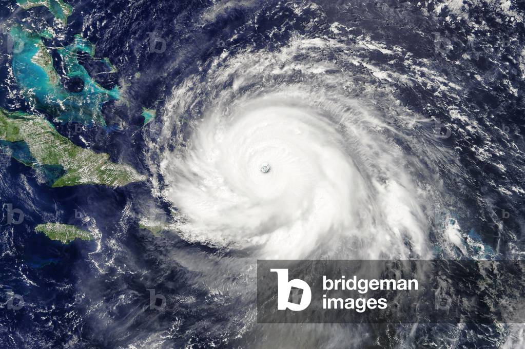 Hurricane Irma seen by satellite 09/2017 - Hurricane Irma 09/2017: Hurricane Irma on September 7, 2017. Image obtained by the American satellite Terra. Terra satellite image of the Hurricane Irma on September 7 2017