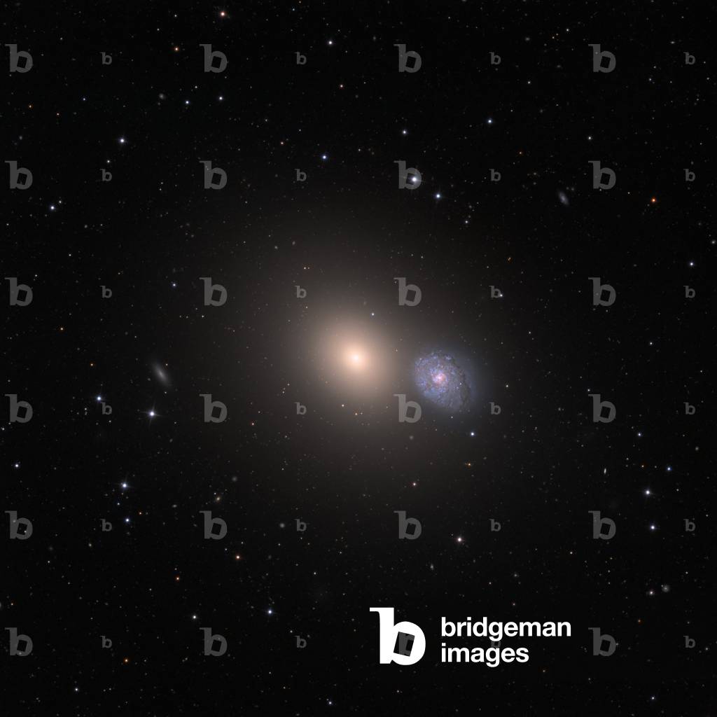 Elliptical Galaxy M60 in Virgo - Elliptical galaxy M60 in Virgo - M60 (NGC 4649) is an E2 elliptical galaxy located in the Virgin's cluster. To its right is the spiral galaxy NGC 4647. Elliptical galaxy M60 (NGC 4649) located in the Virgo cluster of galaxies. At right is the spiral galaxy NGC 4647