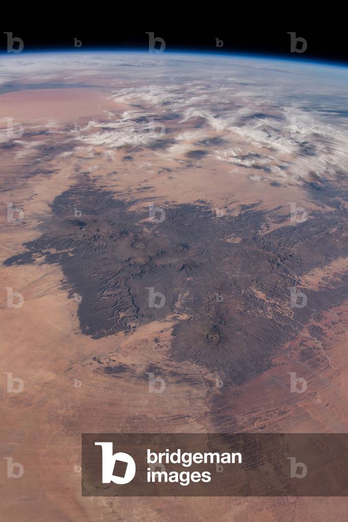 The Tibesti Massif is a Mountain chain in central Sahara, located mainly in the far north of Chad, with a small extension in southern Libya (photo)