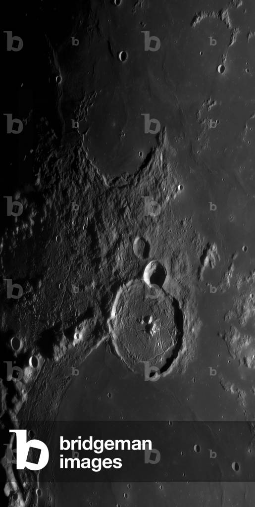 Moon: Gassendi and Letronne crateres - Moon: Gassendi and Letronne crateres - The Gassendi crater, located north of the Moods Sea, is about 110 km in diameter. To the north, the crater Letronne, a crater swallowed in the lava of the ocean of storms. Image obtained on 1 December 2006, rising moon, 4 days before full moon