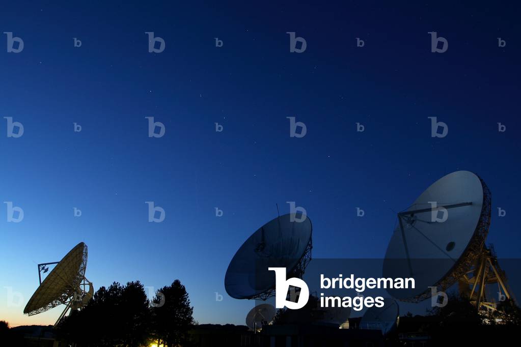 Antennas of a French ground station Bercenay en Othe Antennas of