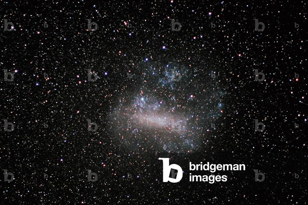 The Large Magellan Cloud Galaxy - The Large Magellanic Cloud - The Great Magellan Cloud galaxy is about 160,000 light years away from Earth in the southern constellation of the Sea bream. Visible with the naked eye in the southern hemishere it is one of the closest galaxies to us. The Large Magellanic Cloud (LMC) is the nearest galaxy to the Milky Way at a distance of 160,000 light years and is visible to the unaided eye from southern latitudes