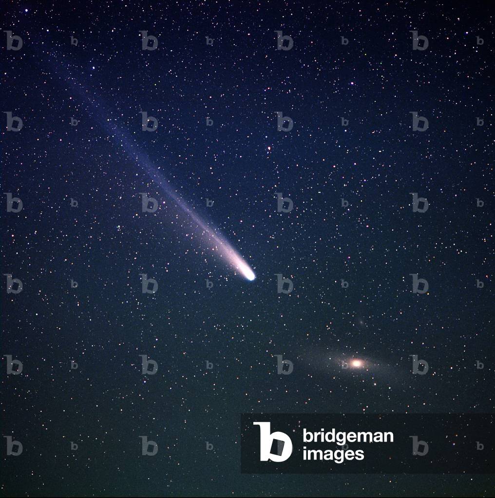 Comete Ikeya - Zhang and Andromede Galaxy - Comet Ikeya - Zhang near Andromeda galaxy - April 6, 2002 - Japo