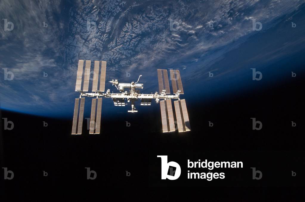 The International Space Station (ISS) 04/2010 - The International Space Station (ISS) 04/2010 - View of the International Space Station from Space Shuttle Discovery at the end of the STS mission - 131 on 17 April 2010. Backdropped by Earth's horizon and the blackness of space, the International Space Station is featured in this image photographed by an STS - 131 crew member on space shuttle Discovery after the station and shuttle began their post - undocking relative separation. Undocking of the two spacecraft occurred at 7:52 a.m. (CDT) on April 17, 2010