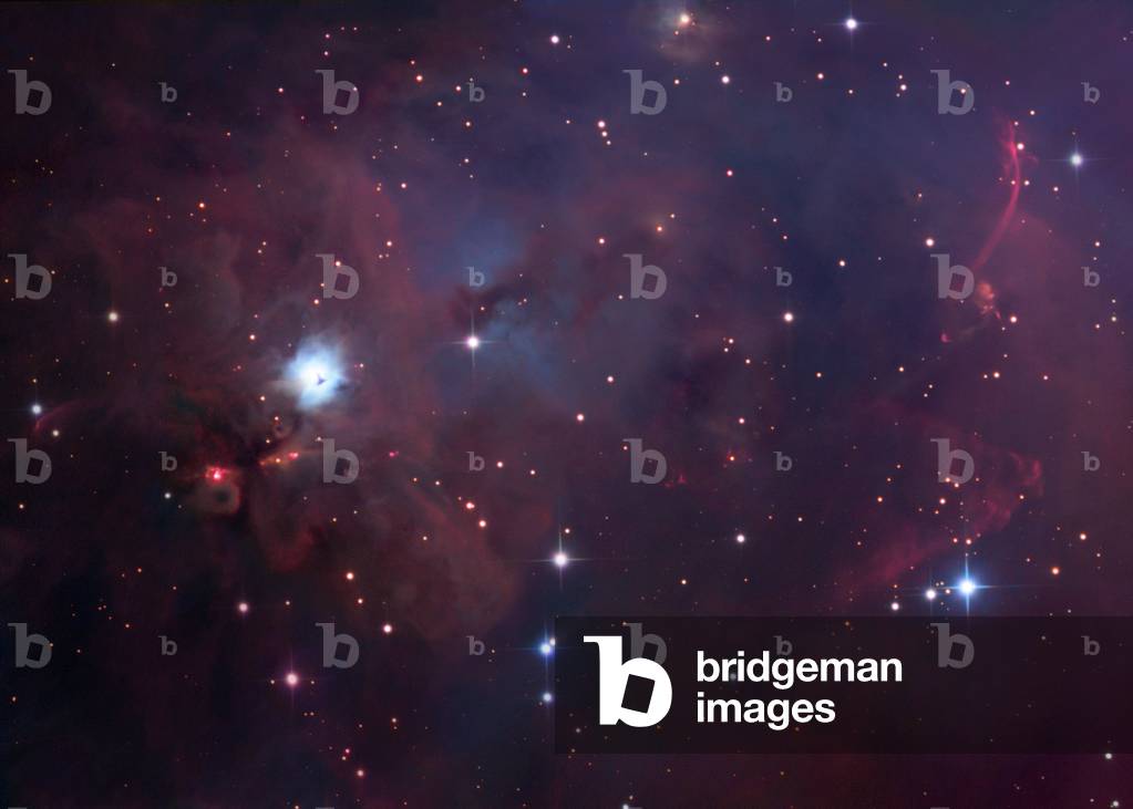 Nebula NGC 1999 in Orion - Nebula NGC 1999 in Orion - NGC 1999 is a nebula located near the great Orion nebula 1500 years - light from Earth. It is a reflexion nebula illuminated by the star V380 Orionis