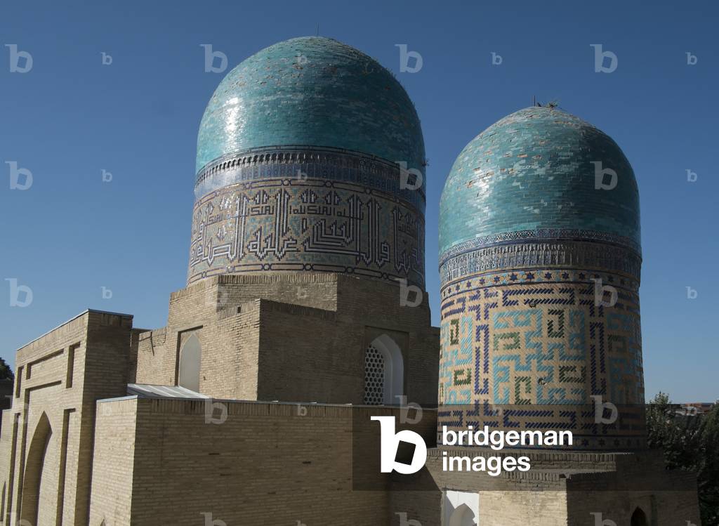 Rear view of the mausoleum devoted to Qazi Zadeh al-Rumi, Shah-i-Zinda, Samarkand, Uzbekistan (photo)