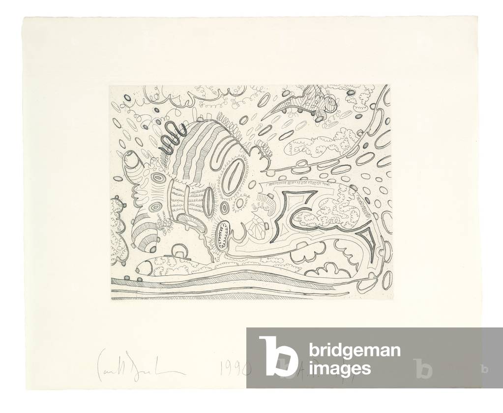 Shape Standing on Itself, 1990 (etching on J. Whatman 1956 handmade paper)