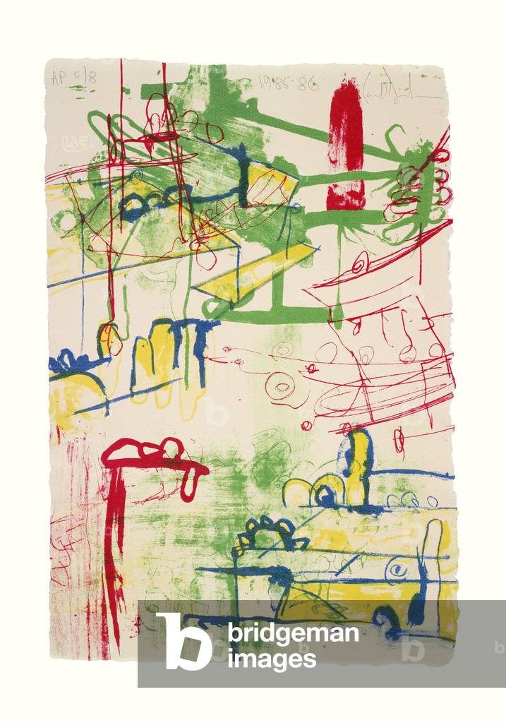 Color Message B, 1985-86 (four-colour litho on G. Amatruda Almalfi handmade paper)