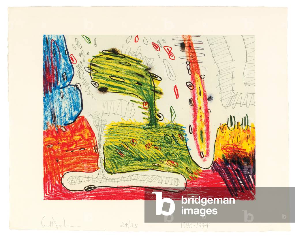 Seven Places (Zeta), 1990-94 (four-colour intaglio print on gampi on J. Whatman 1952 handmade paper)