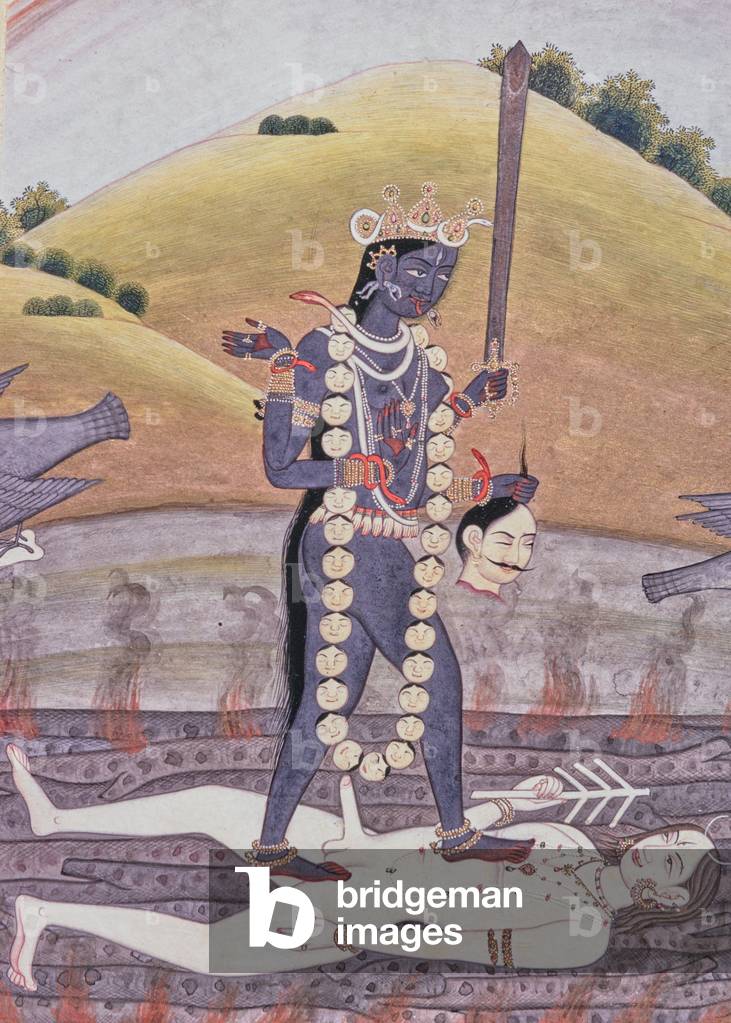 Kali, Miniature Painting, India, 1970